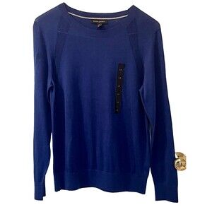 NWT Banana Republic Forever Yarn Lightweight Sweater Womens PL Blue Nautical